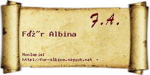 Für Albina névjegykártya